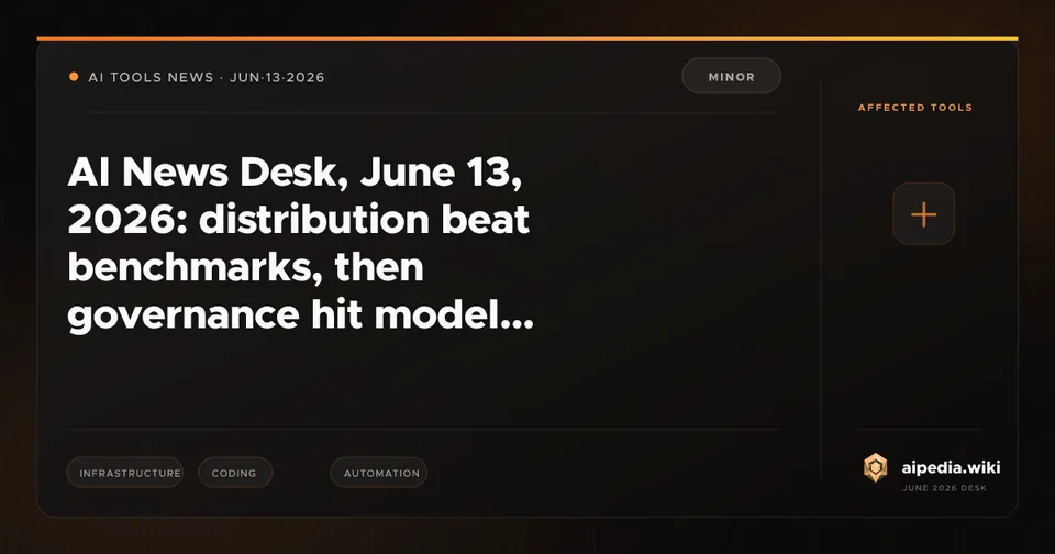 AI News Desk, June 13, 2026: distribution beat benchmarks, then governance hit model access