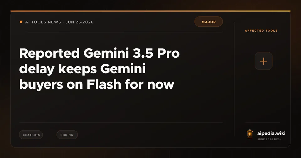 Reported Gemini 3.5 Pro delay keeps Gemini buyers on Flash for now